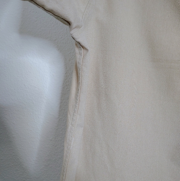 Coofandy Men's Beige Short Sleeve Shirt Linen Blend Sz L Pocket Chest - Picture 9 of 12